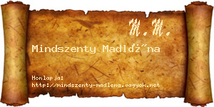 Mindszenty Madléna névjegykártya